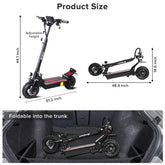 Arwibon Q30 Foldable Electric Scooter for Adults | 2500W Power, 48V Battery - Electric Scooter